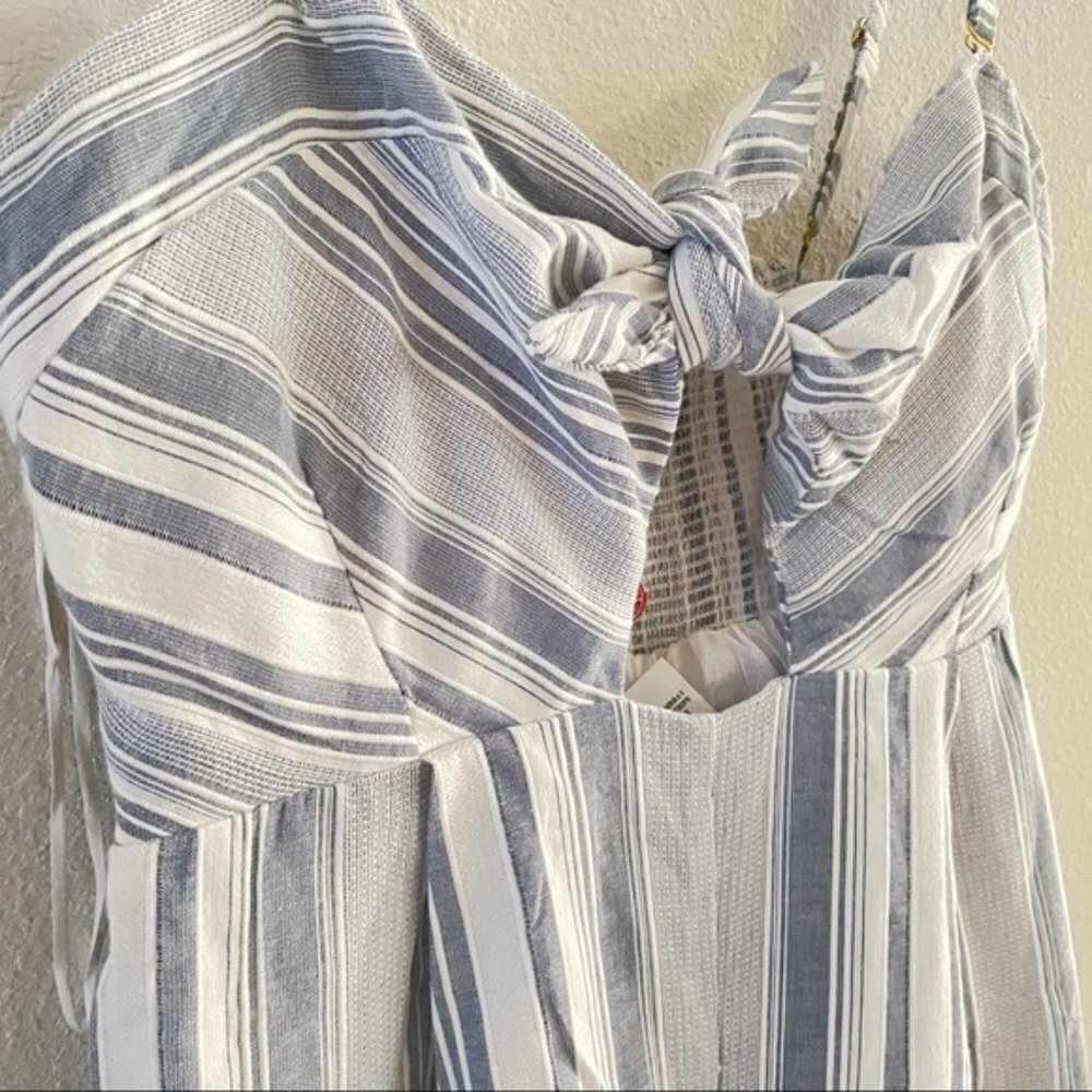 Red Carter Women’s KIMBERLY Striped Tie Front Jumpsuit Size L - Picture 5 of 14